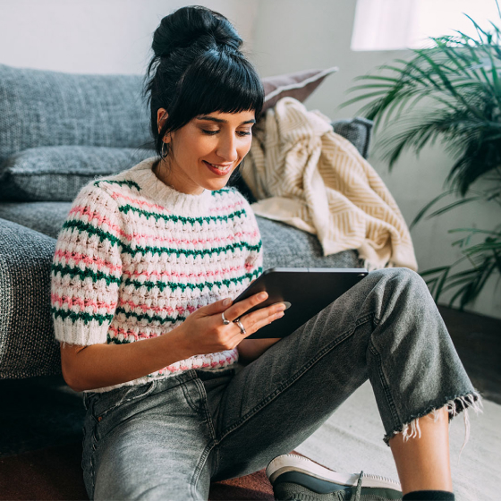 Woman using a tablet